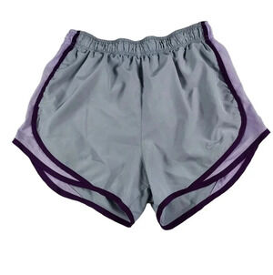 Nike Dri-Fit Grey & Purple Running Womens Shorts Small Integrated Underwear